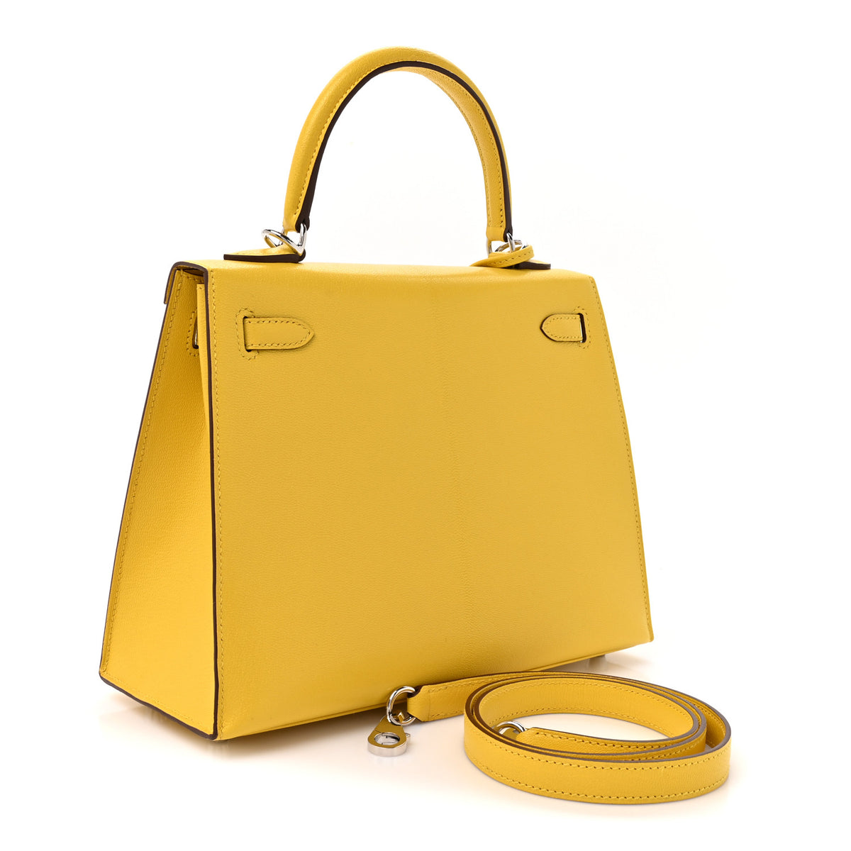 Hermes Chevre Chamkila Kelly Sellier 25  Jaune de Naples 2 of 9