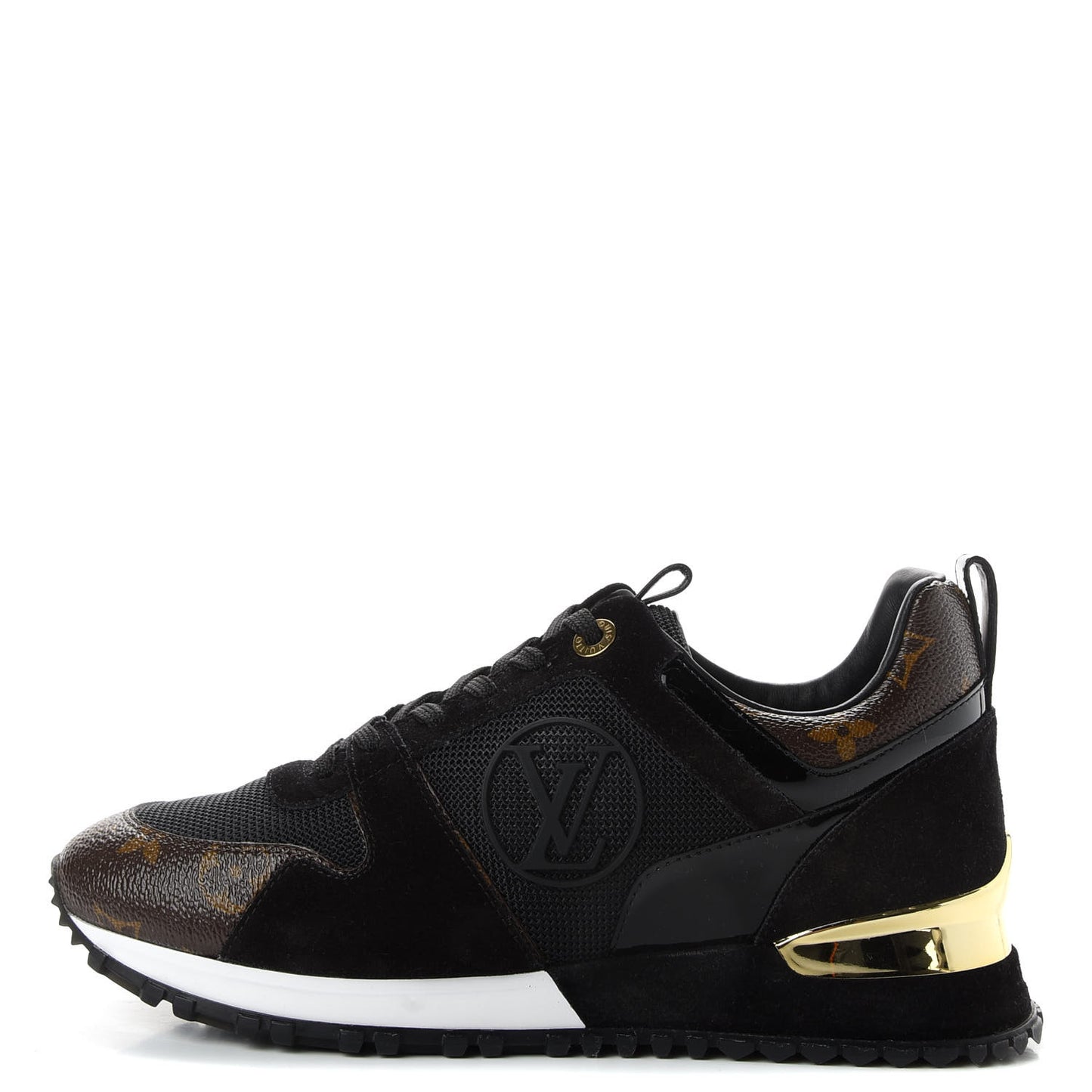 Suede Monogram Run Away Sneakers 37 Black