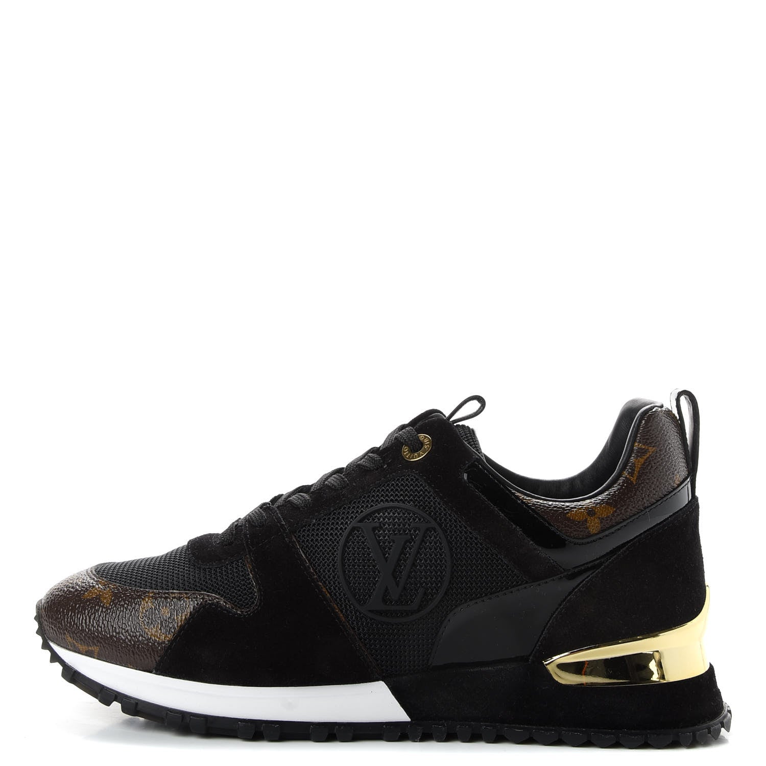 Louis Vuitton Suede Monogram Run Away Sneakers 37 Black 1 of 8