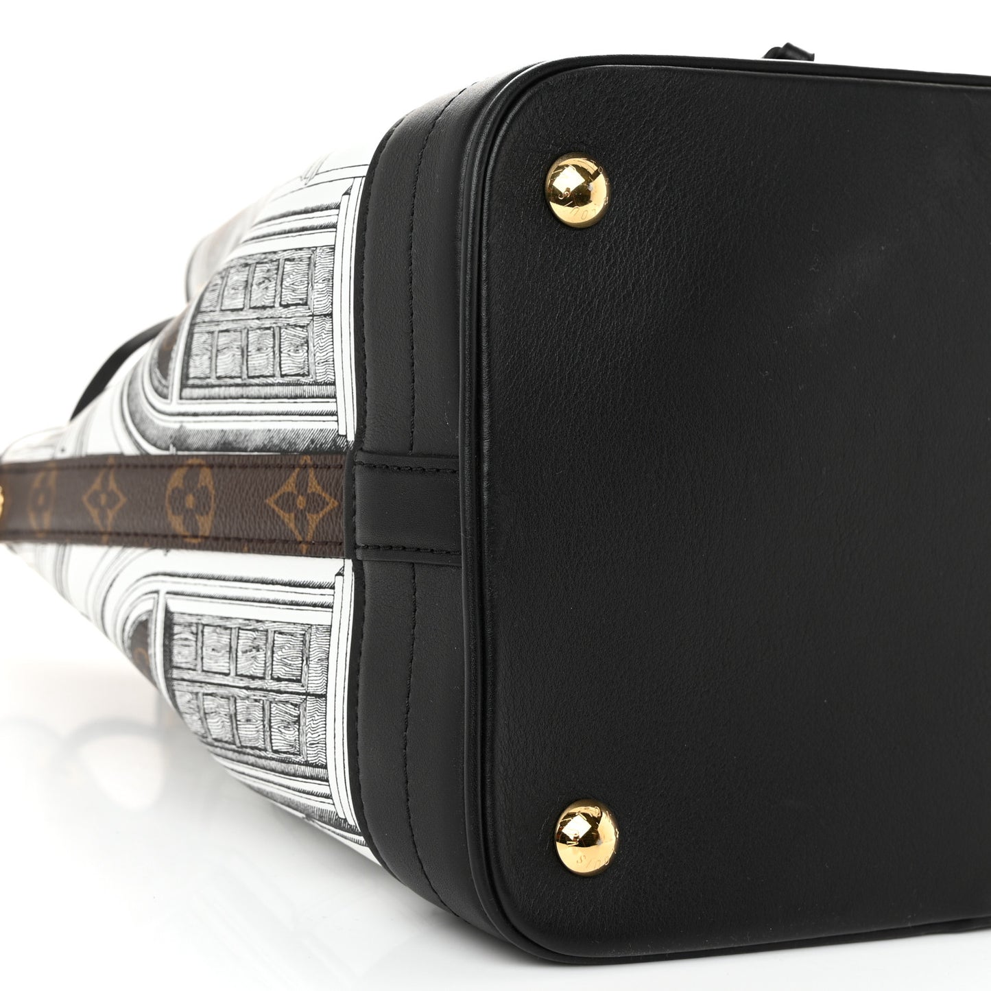 X FORNASETTI Calfskin Architettura Noe MM Black White