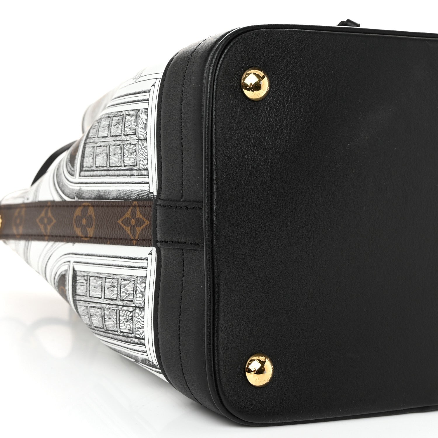 Louis Vuitton X FORNASETTI Calfskin Architettura Noe MM Black White 8 of 9