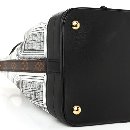 Louis Vuitton X FORNASETTI Calfskin Architettura Noe MM Black White 8 of 9