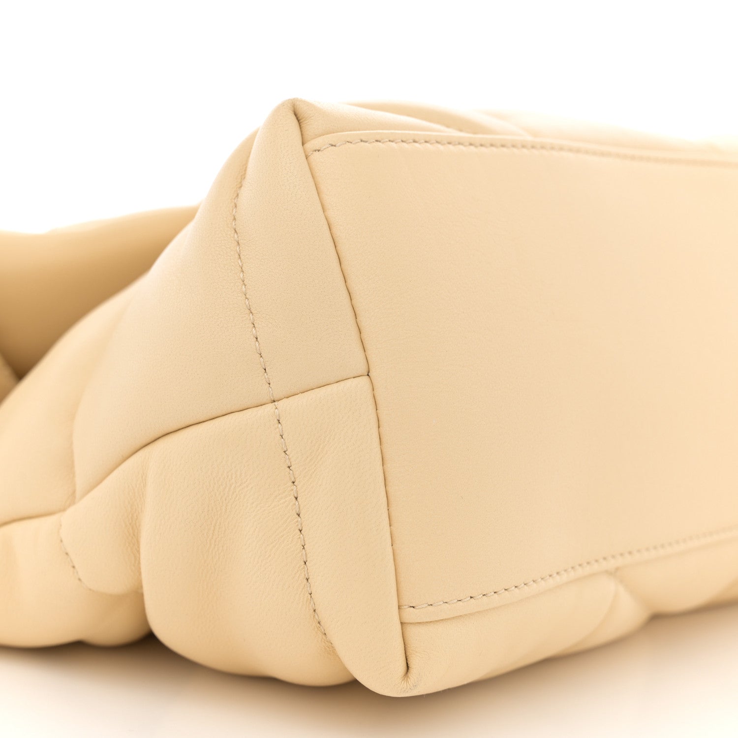 Saint Laurent Lambskin Quilted Small Loulou Puffer Monogram Chain Satchel Jaune Pale 9 of 10