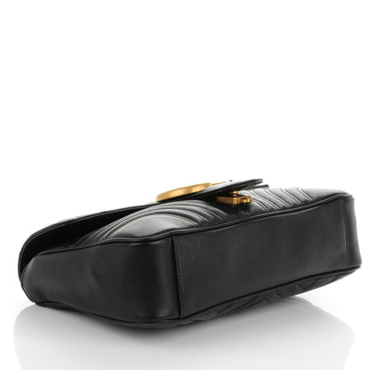 Gucci Calfskin Matelasse Medium GG Marmont Shoulder Bag Black 4 of 7
