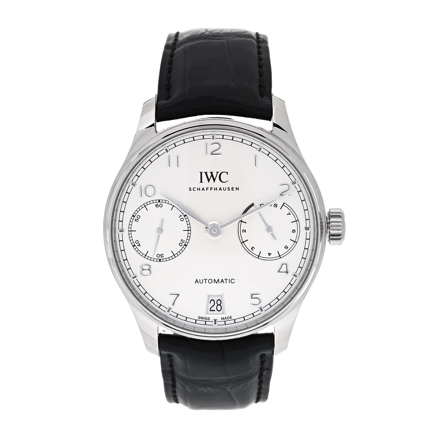 IWC Stainless Steel Alligator 43mm Portofino Classic Automatic Watch IW500712 1 of 5