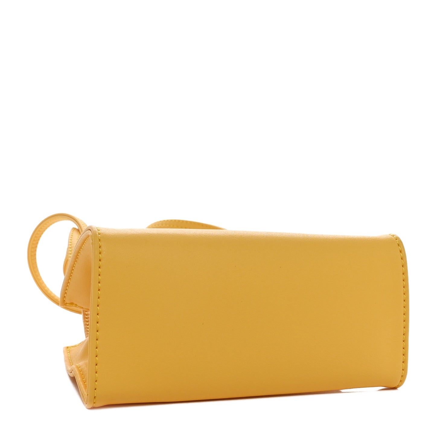 Vegan Leather Small Shopping Bag Yellow