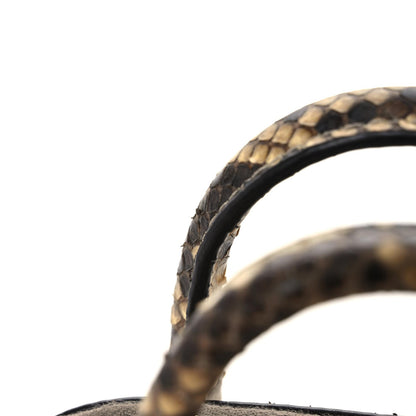 Balenciaga Python Logo XXS Ville Top Handle Bag Black Beige 13 of 18