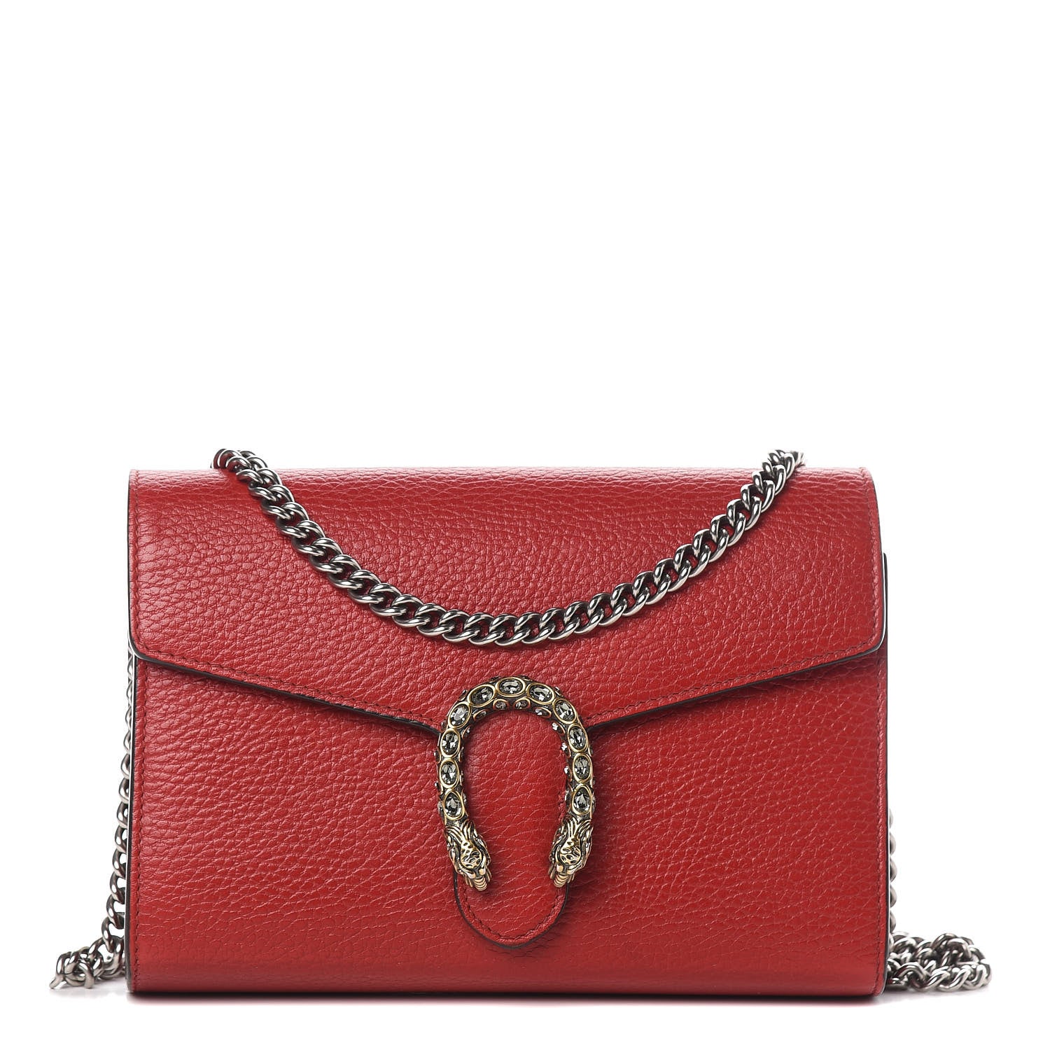 Gucci Calfskin Mini Dionysus Chain Wallet Hibiscus Red 1 of 9