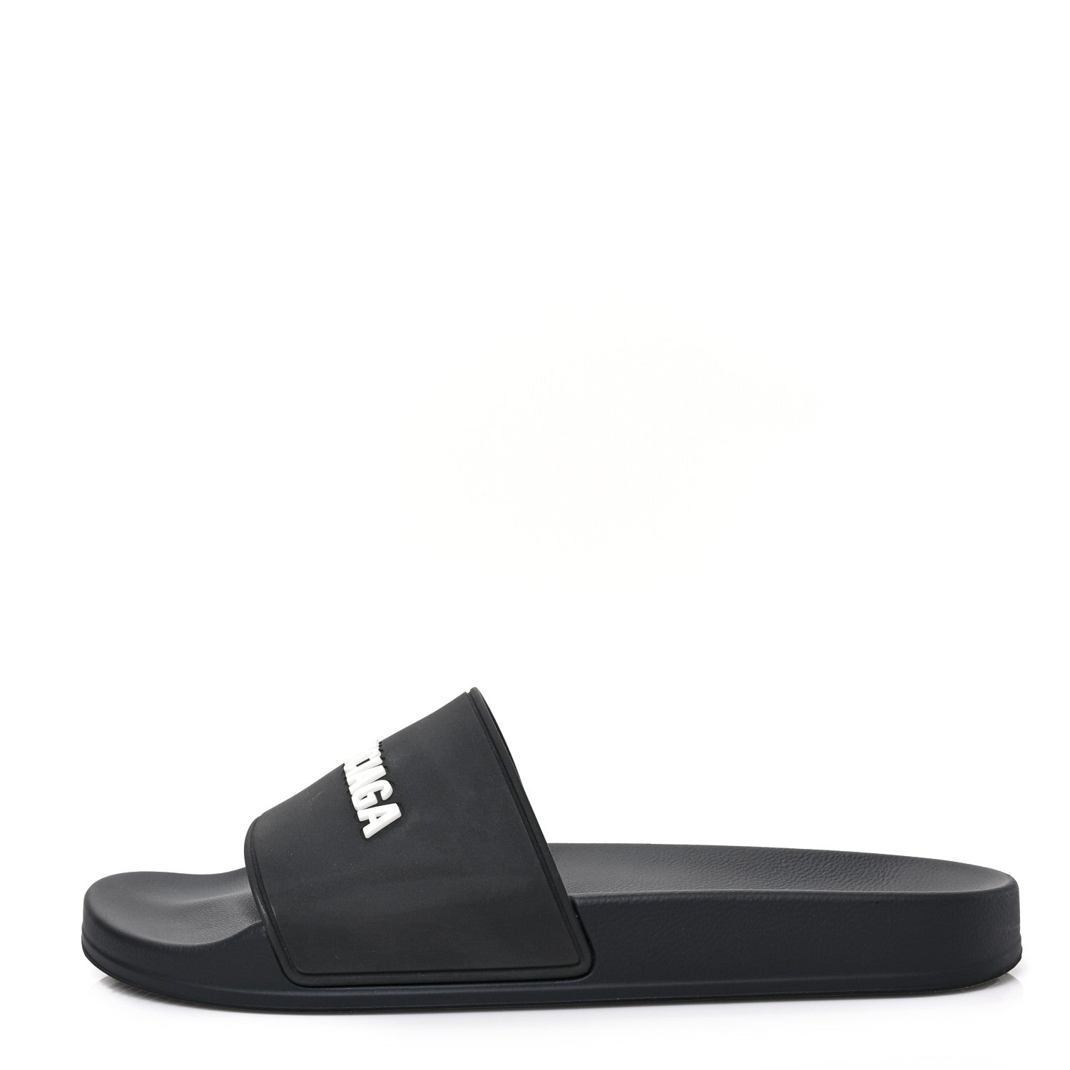 Balenciaga Rubber Mens Logo Pool Slide Sandals 42 Black 1 of 8