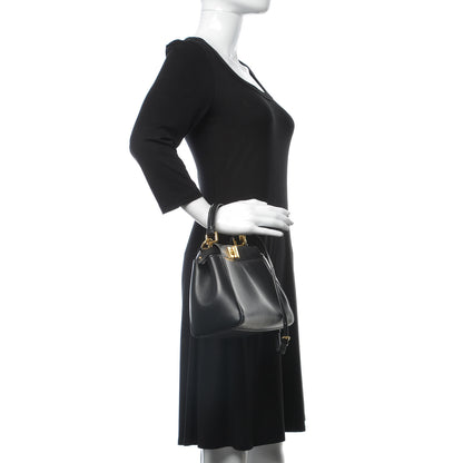 Fendi Nappa Mini Peekaboo Iconic Satchel Black 3 of 9