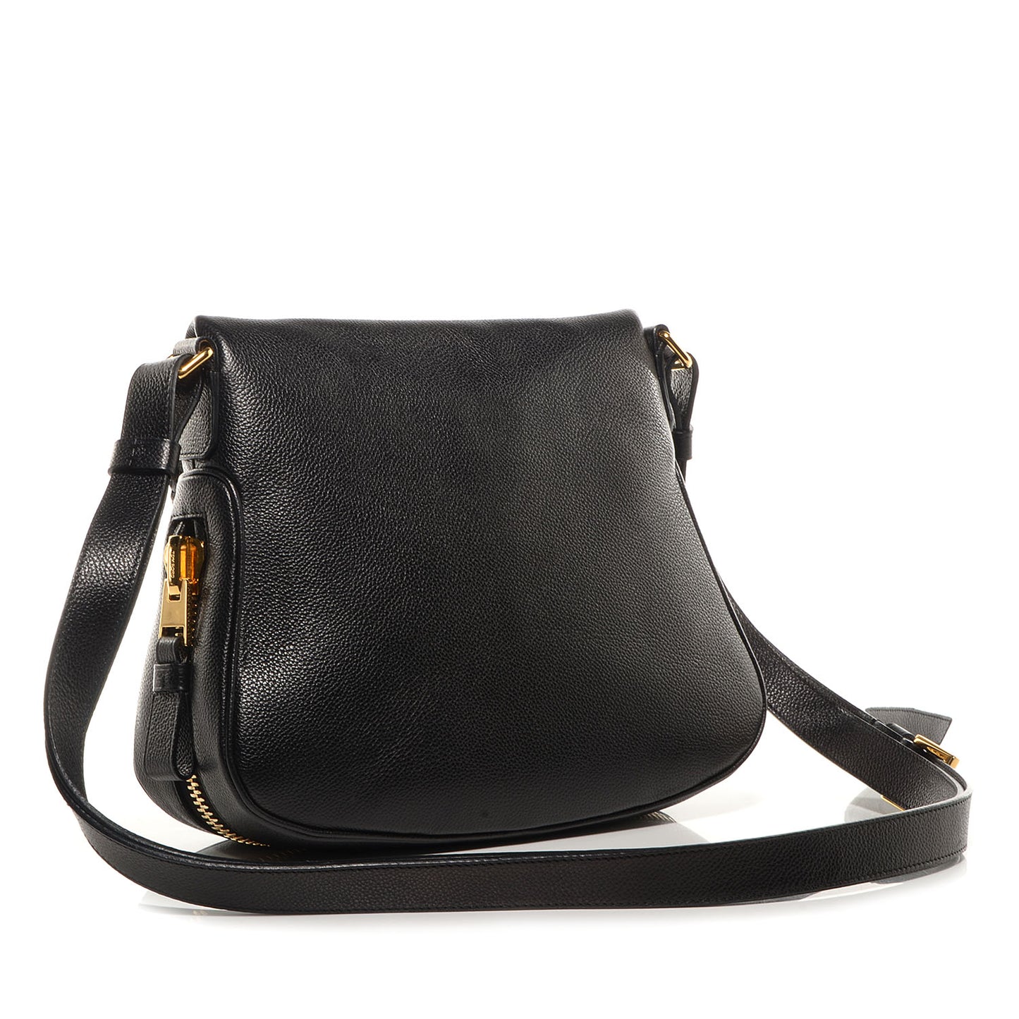 Grained Calfskin Medium Jennifer Crossbody Bag Black