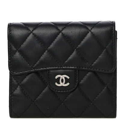 Chanel Lambskin Quilted Compact Flap Wallet Black 1 of 13