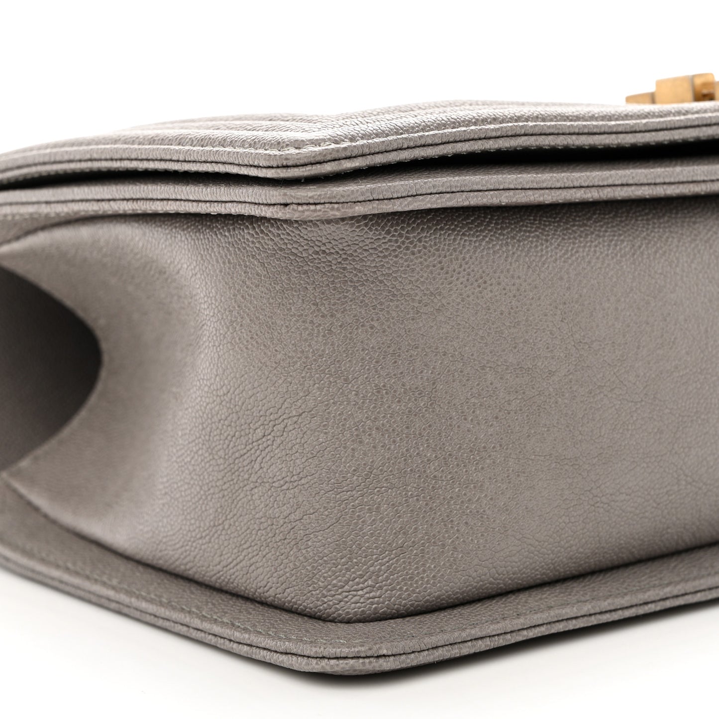 Caviar Quilted Medium Boy Flap Grey