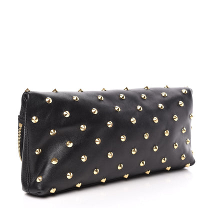 Alexander McQueen Calfskin Studded Padlock Skull Clutch Black 3 of 12