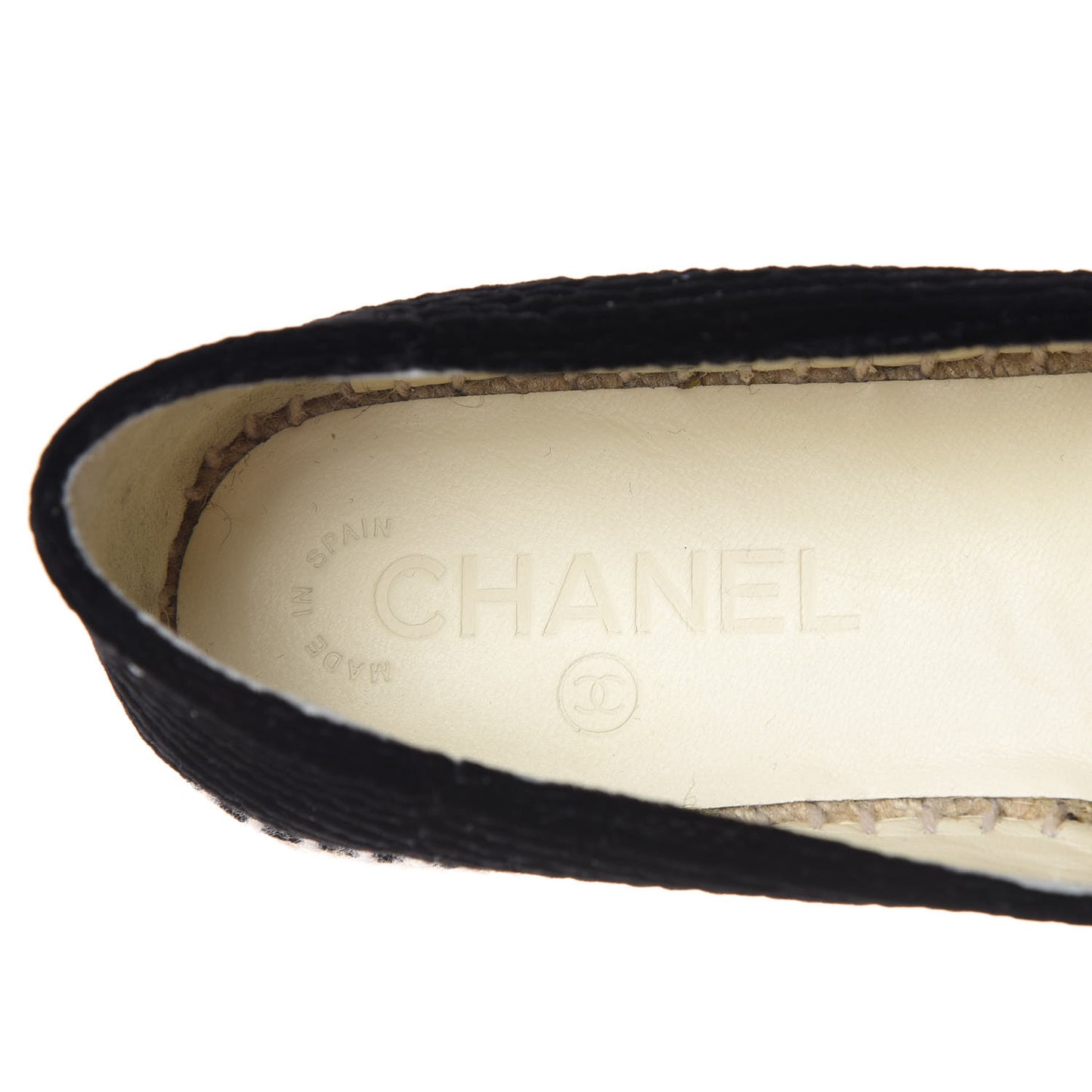 Velvet Grosgrain CC Espadrilles 37 Black