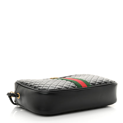 Gucci Calfskin Web Trapuntata Small GG Shoulder Bag Black 4 of 10
