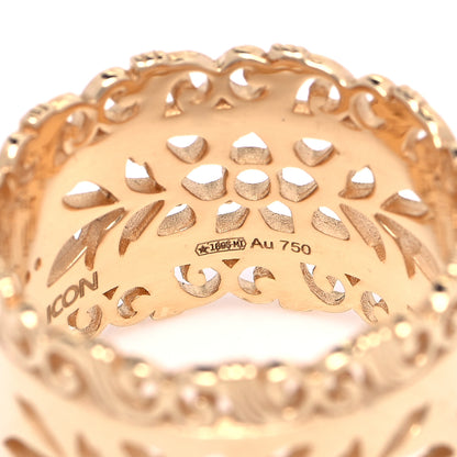 Gucci 18K Yellow Gold Wide Icon Blooms Ring 58 8.25 4 of 5