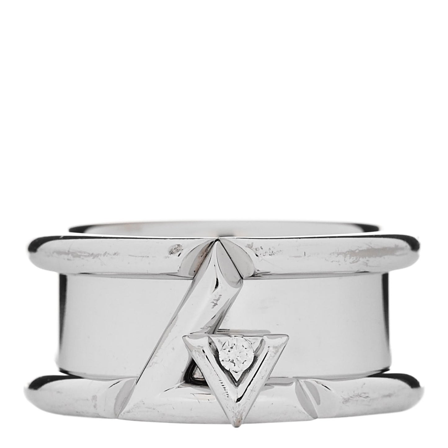 18K White Gold Diamond Volt One Band Ring 53 6.5