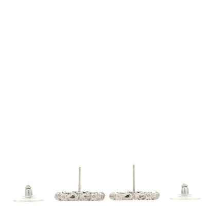 Chanel Crystal Enamel CC Earrings Silver Pink 3 of 4