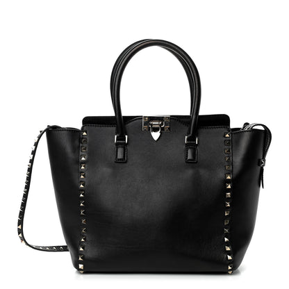 Valentino Garavani Vitello Rockstud Double Handle Tote Black 1 of 9