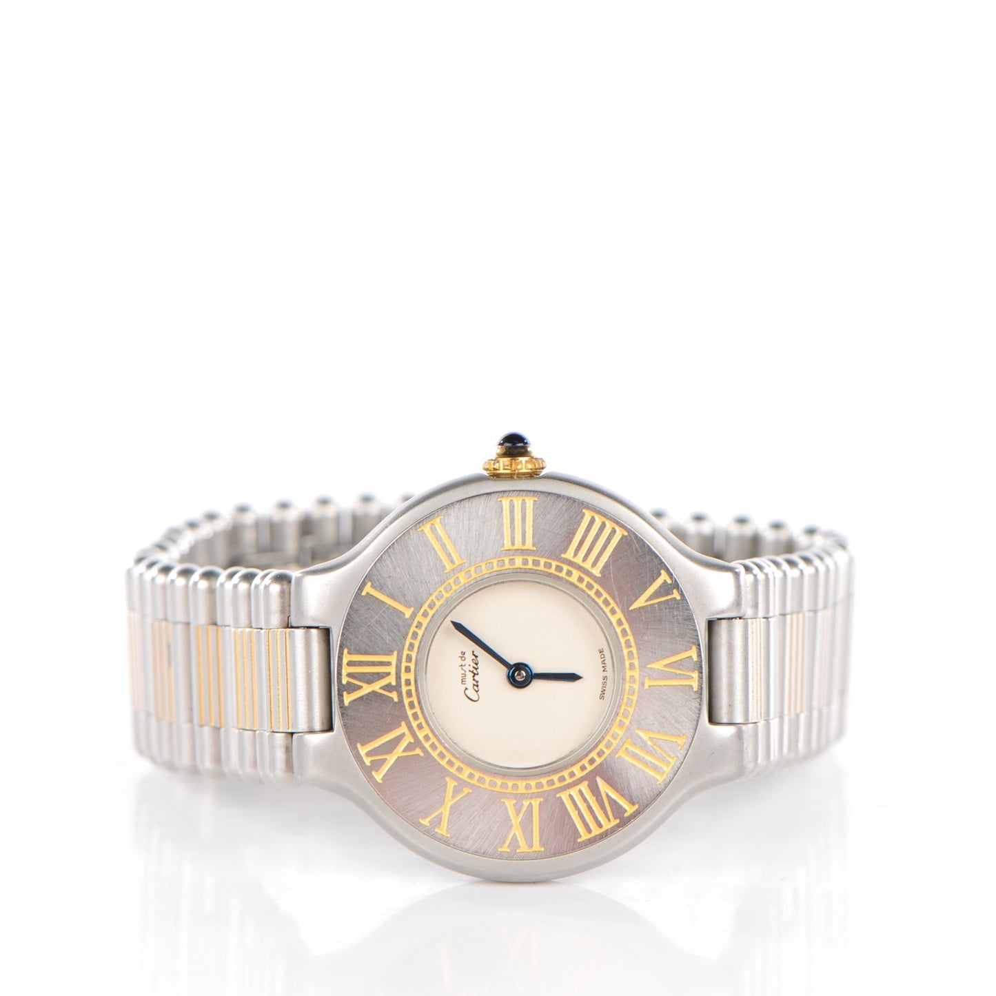 Stainless Steel 18K Yellow Gold 28mm Must De 21 Quartz Watch