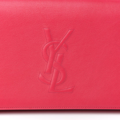 Saint Laurent Calfskin Monogram Large Belle De Jour Clutch Lipstick Fuchsia 7 of 7