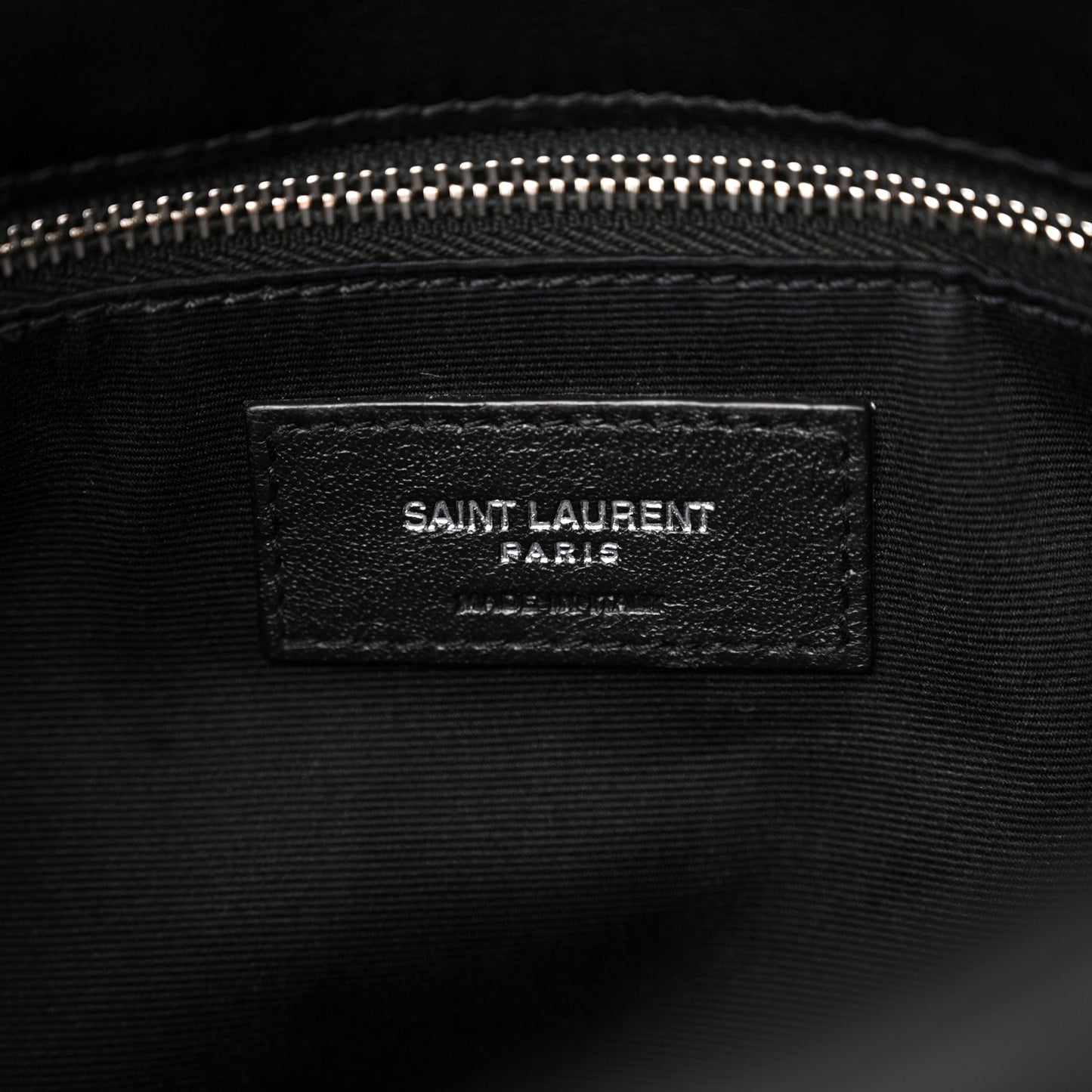 Lambskin Quilted Small Loulou Puffer Monogram Chain Satchel Black