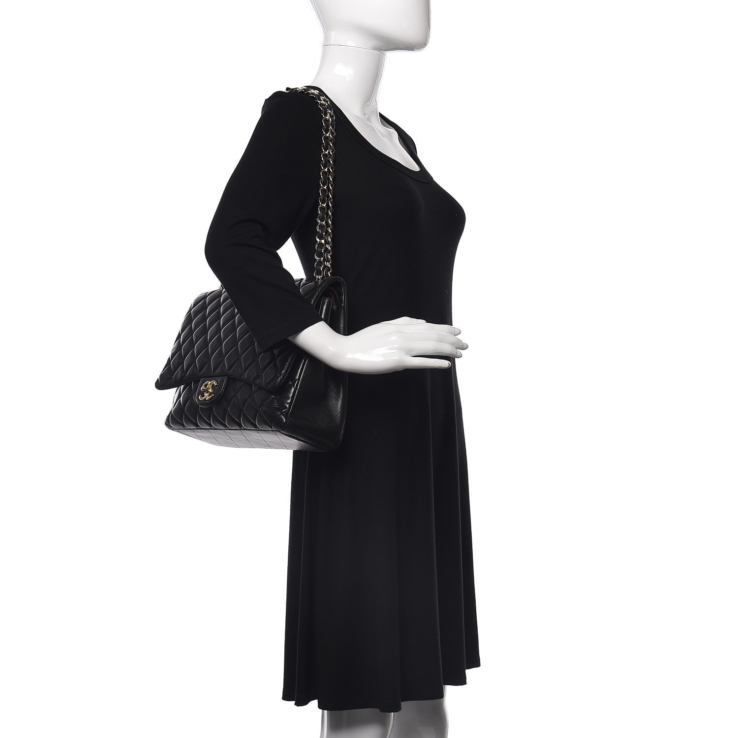 Chanel Lambskin Quilted Maxi Double Flap Black 2 of 13