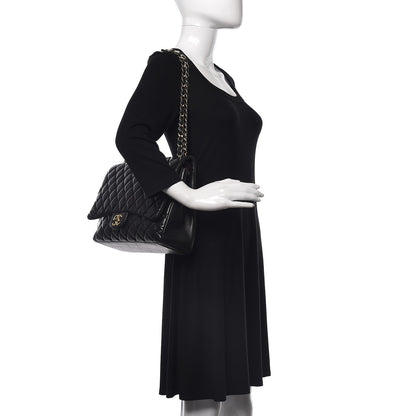 Chanel Lambskin Quilted Maxi Double Flap Black 2 of 13
