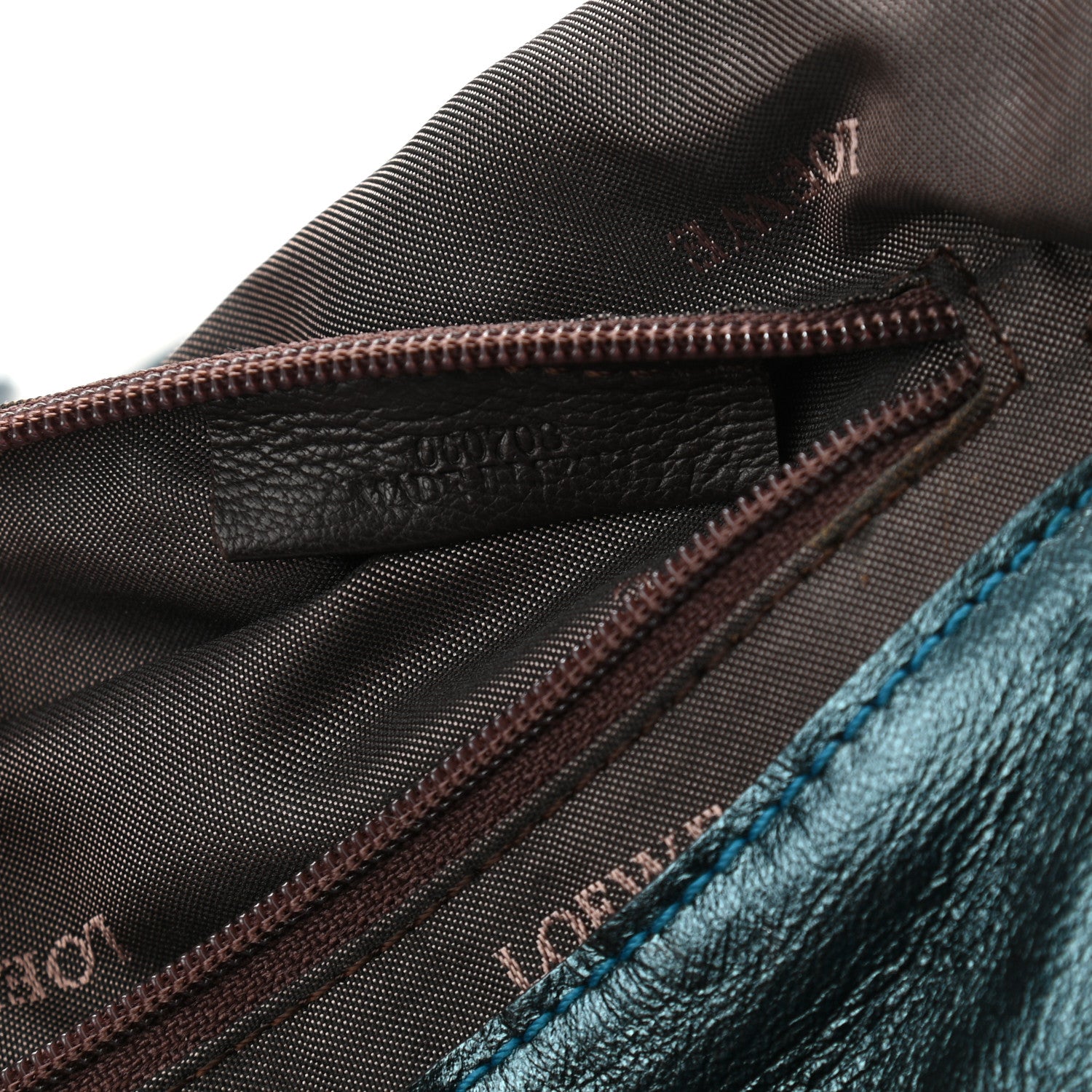 Loewe Metallic Nappa Aire Shoulder Bag Blue 7 of 12