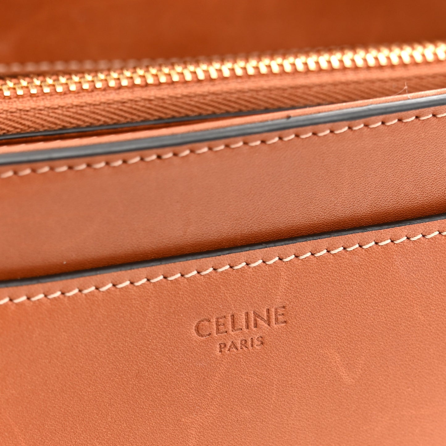 Satinated Calfskin Small 16 Top Handle Bag Tan