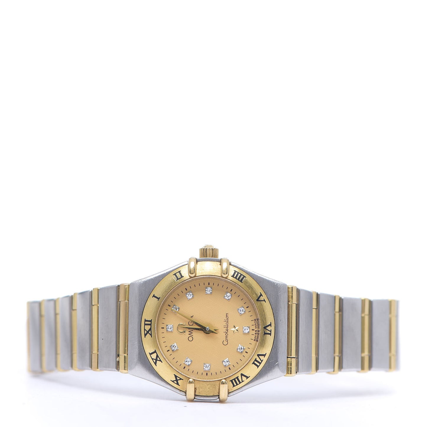 Stainless Steel 18K Yellow Gold Diamond 22mm Constellation Quartz Watch Champagne 1262.15.00