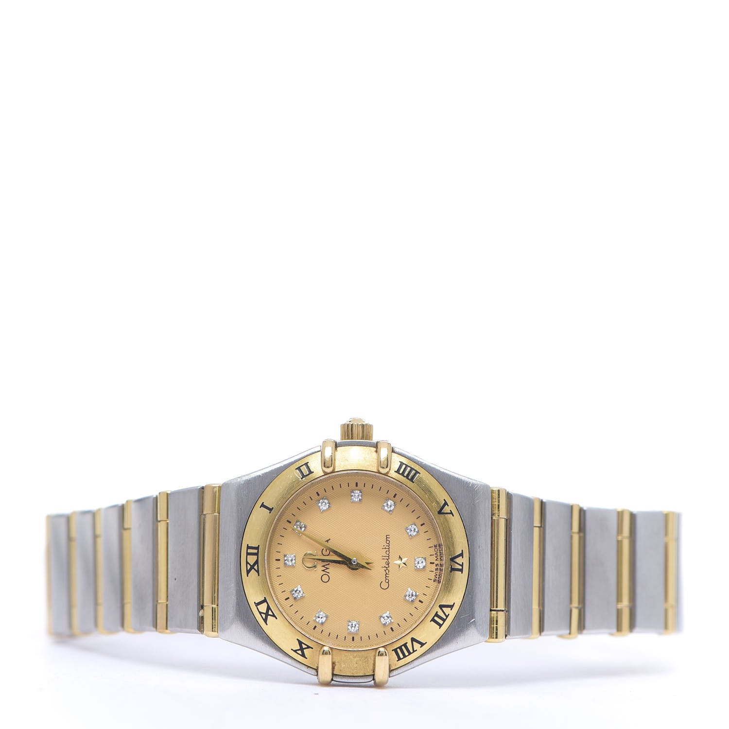 Omega Stainless Steel 18K Yellow Gold Diamond 22mm Constellation Quartz Watch Champagne 1262.15.00 2 of 5