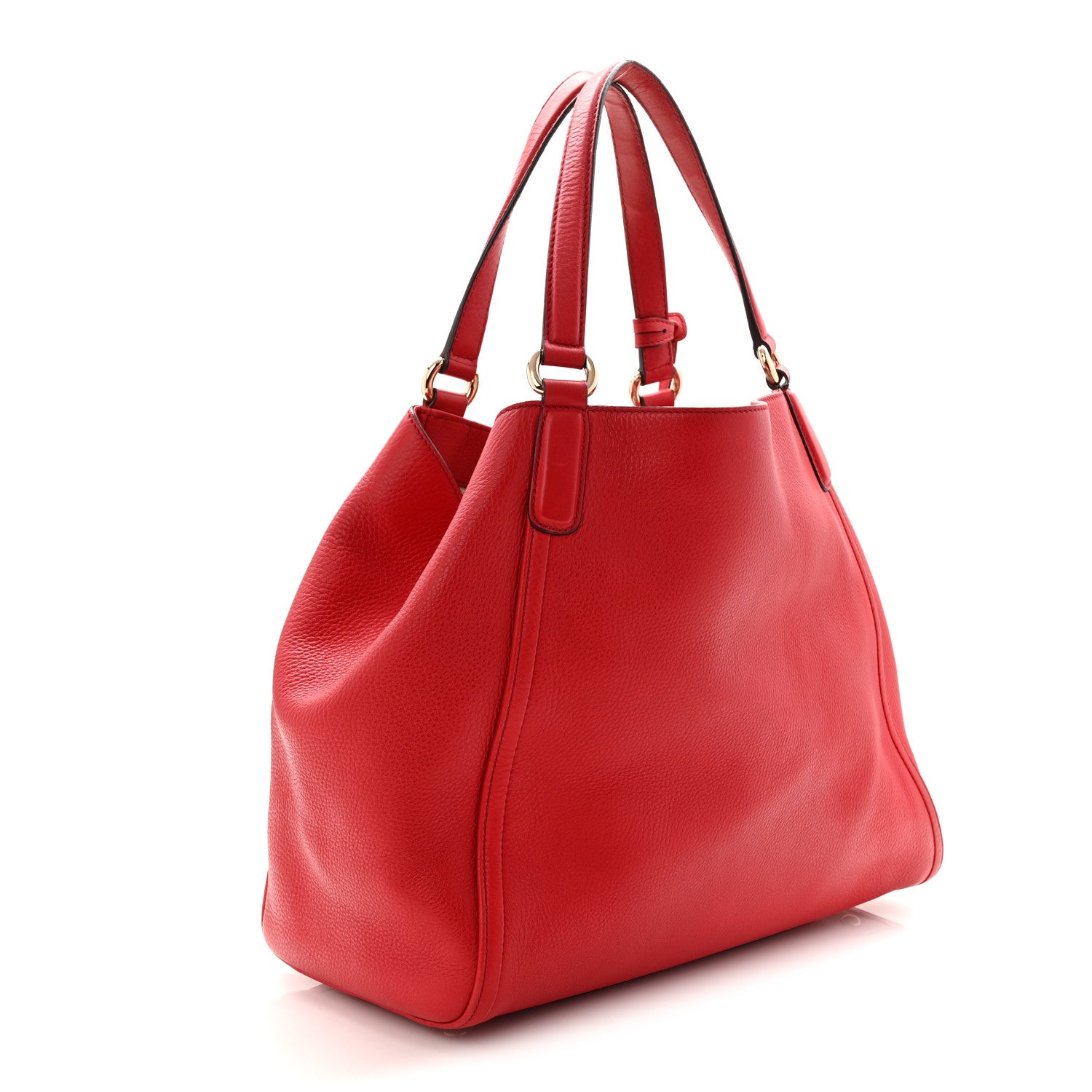 Gucci Pebbled Calfskin Medium Soho Shoulder Bag Tabasco Red