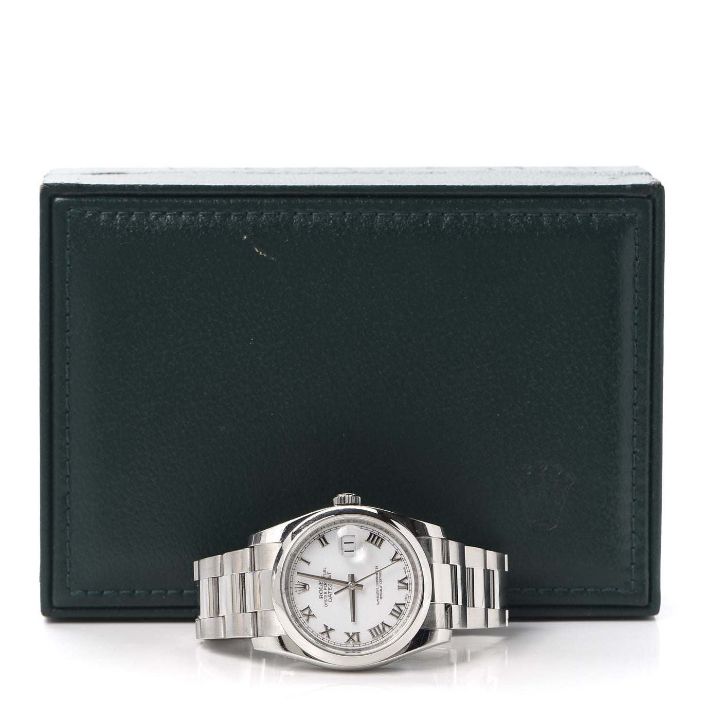Stainless Steel 36mm Oyster Perpetual Datejust Watch White Roman 116200