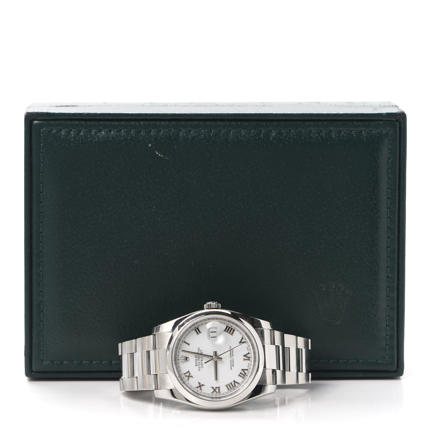 Rolex Stainless Steel 36mm Oyster Perpetual Datejust Watch White Roman 116200 7 of 7