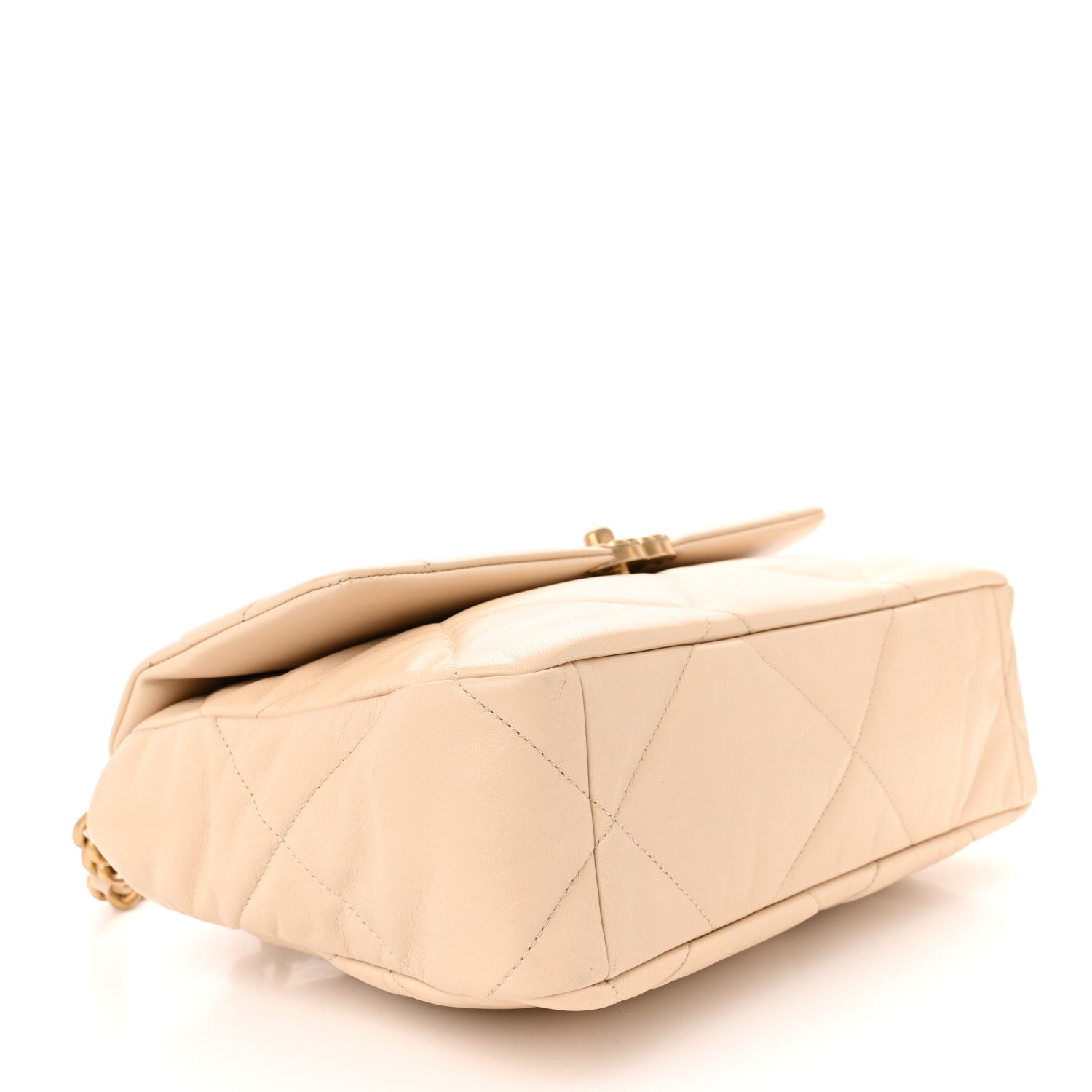 Chanel Goatskin Quilted Large Chanel 19 Flap Beige 4 of 11