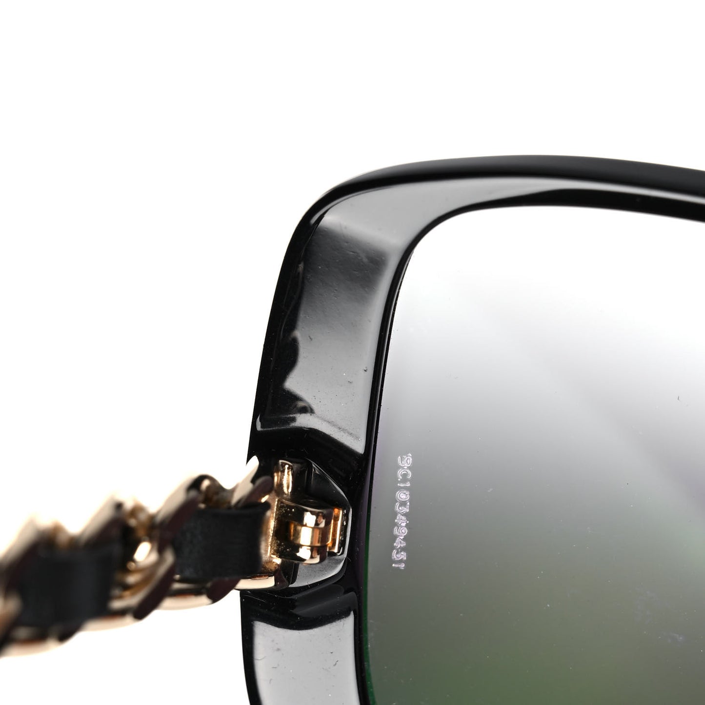 Acetate Chain Sunglasses 5208-Q Black