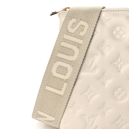 Louis Vuitton Lambskin Embossed Monogram Coussin PM Cream 7 of 13