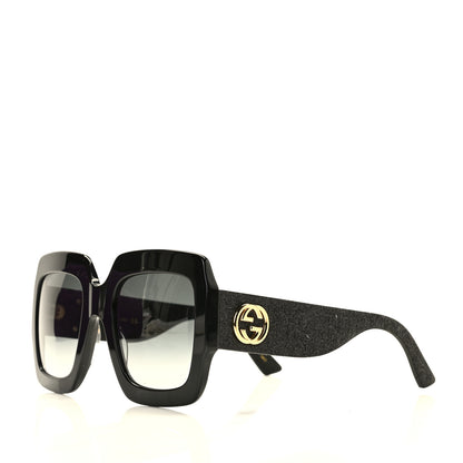 Gucci Square Frame Glitter GG0102S Sunglasses Black 1 of 7