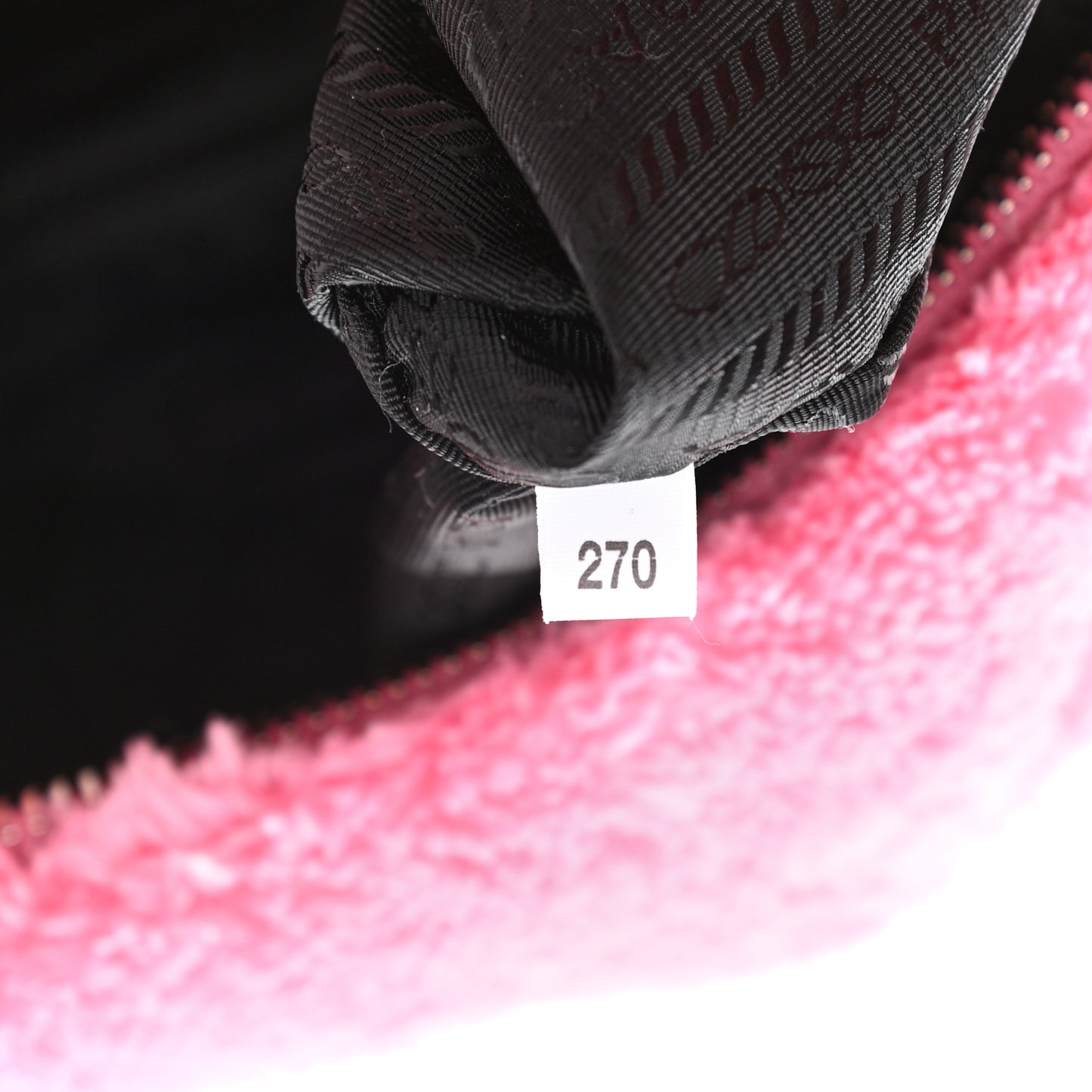 Terry Cloth Mini Re-Edition 2000 Bag Petalo Black