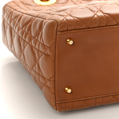 Christian Dior Lambskin Cannage Medium Lady Dior Tan 7 of 12