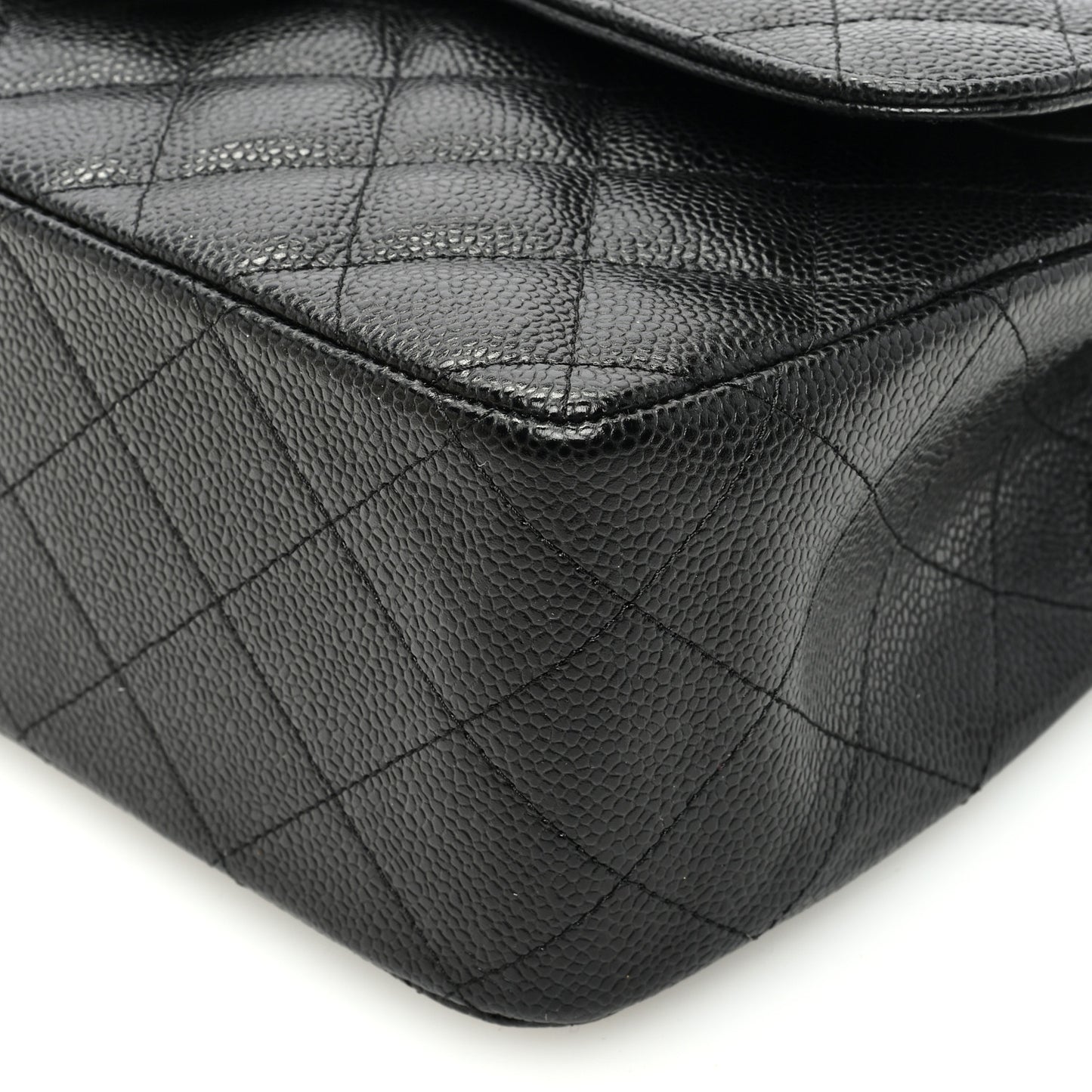 Caviar Quilted Jumbo Double Flap Black