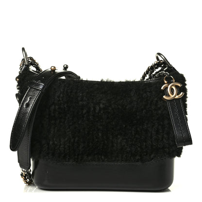 Chanel Shearling Small Gabrielle Hobo Black 1 of 7