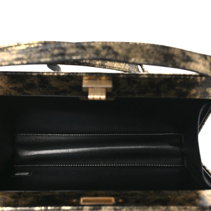 Chanel Metallic Crumpled Goatskin Chevron Quilted Reissue Clutch Bag Black Gold 5 of 11