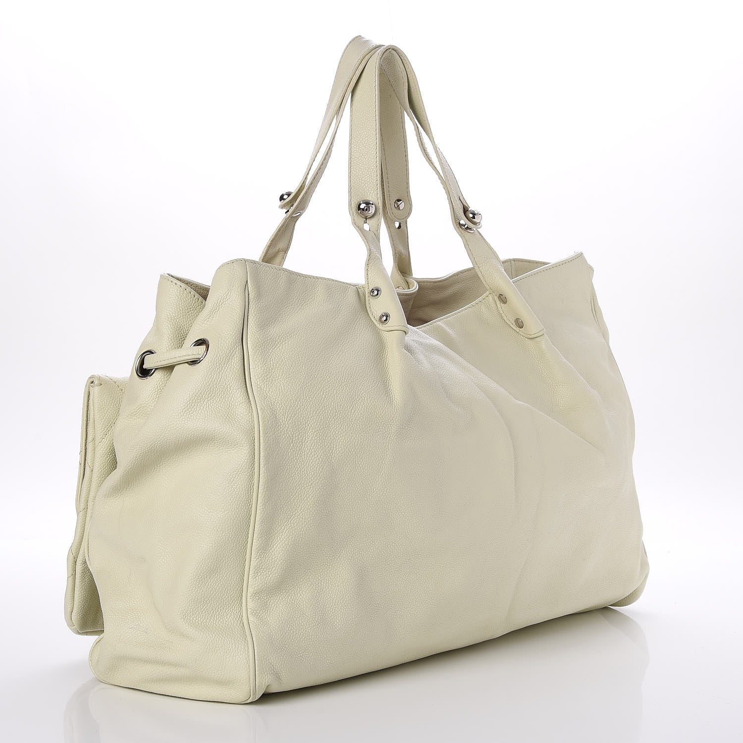 Chanel Caviar Stitched Pocket In The City Tote Ivory 3 of 7