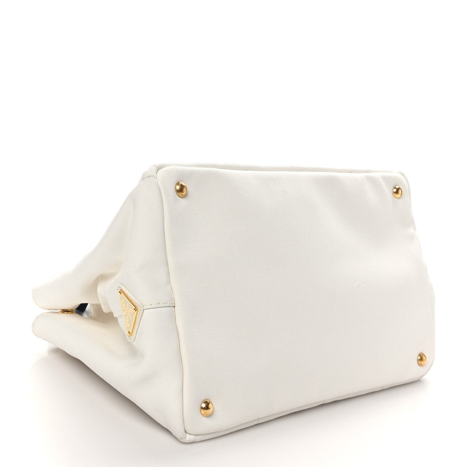 Prada Canapa Logo Tote White Blue 1712873 – FASHIONPHILE