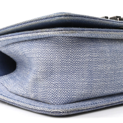 Chanel Denim Chevron Small Boy Flap Light Blue 9 of 10