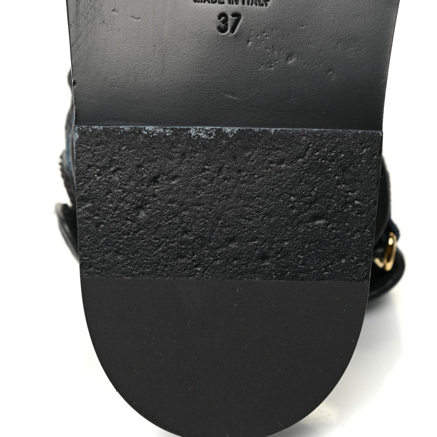 Chanel Denim Velcro Dad Sandals 37 Dark Grey Blue Black 8 of 12