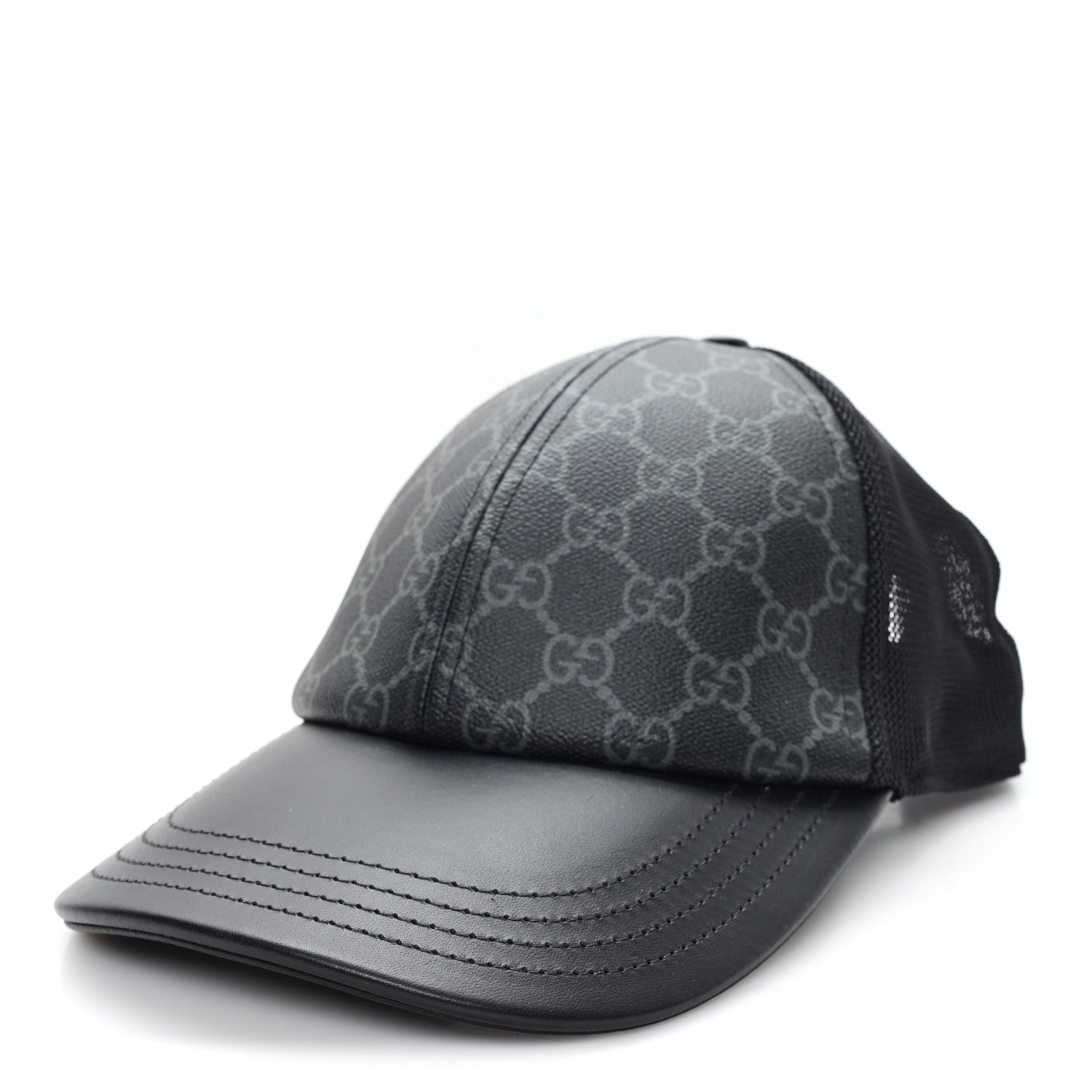 Gucci GG Supreme Monogram Baseball Hat M 58 Black 1 of 11